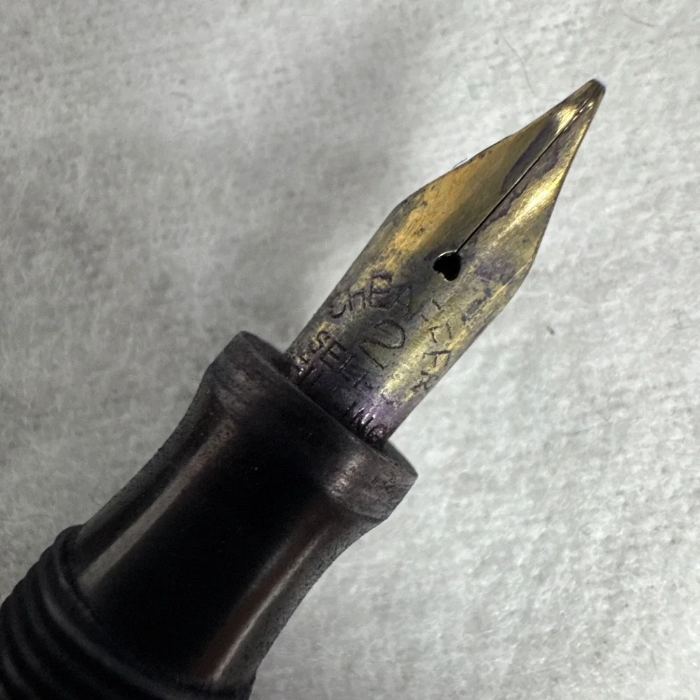 Vintage 1930s Sheaffer Fountain Pen Victorian Filigree Gold Overlay